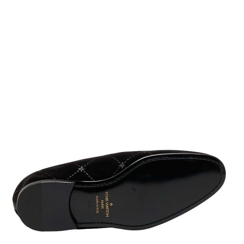 Louis Vuitton Mens Loafers in Velvet Black BM 0149
