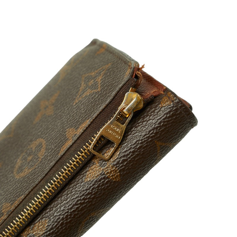 Louis Vuitton Monogram M60402 Three Folded Wallet PVC Brown