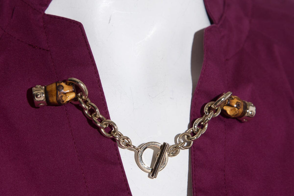 Gucci Magenta Blouse W/ Bamboo Detailling SZ 38