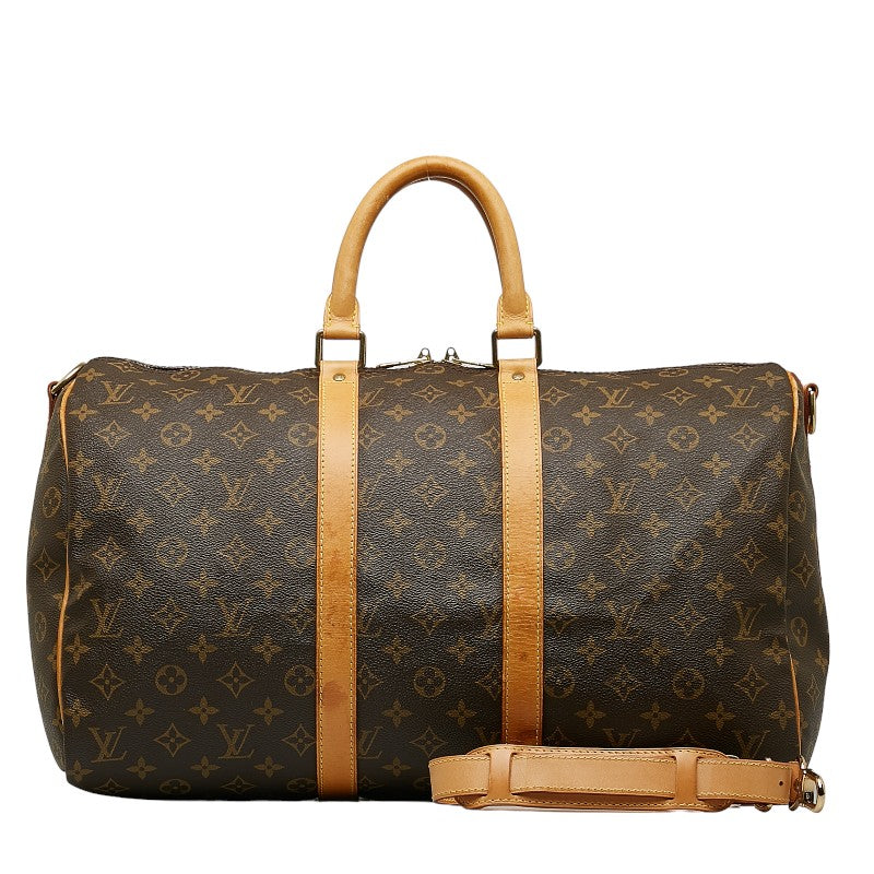 Louis Vuitton Monogram Keepall Bandouliere 45 Boston Bag M41418 Brown