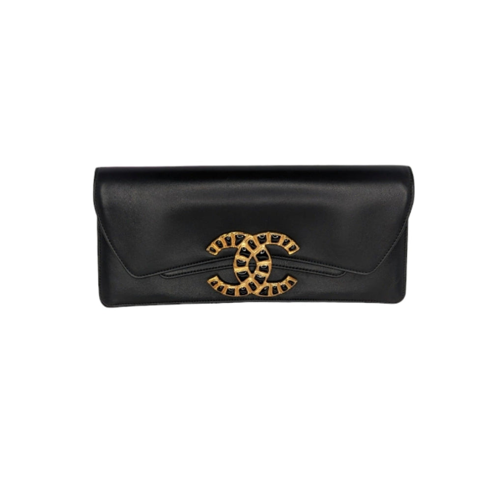 Chanel Black Lambskin Ancient Egypt Inspired Clutch