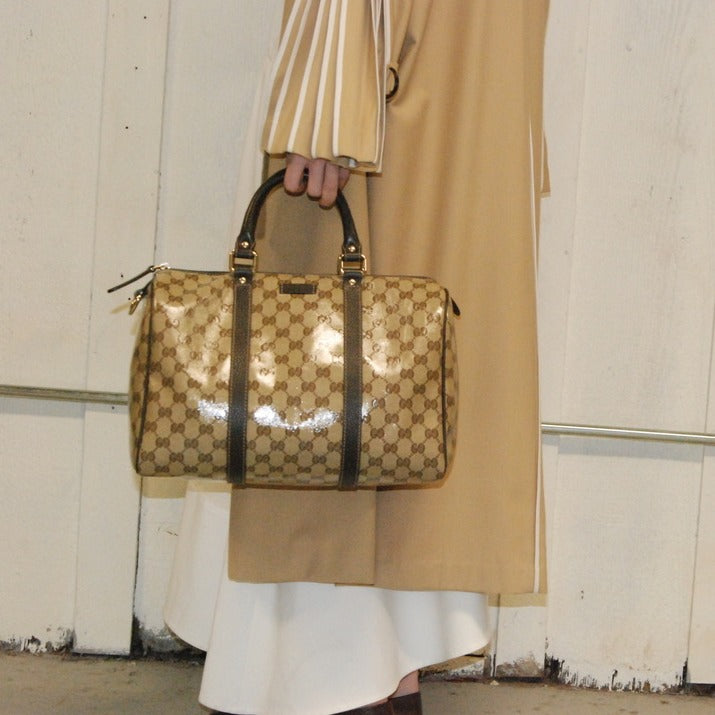 Gucci Boston Patent Leather Bowling Bag