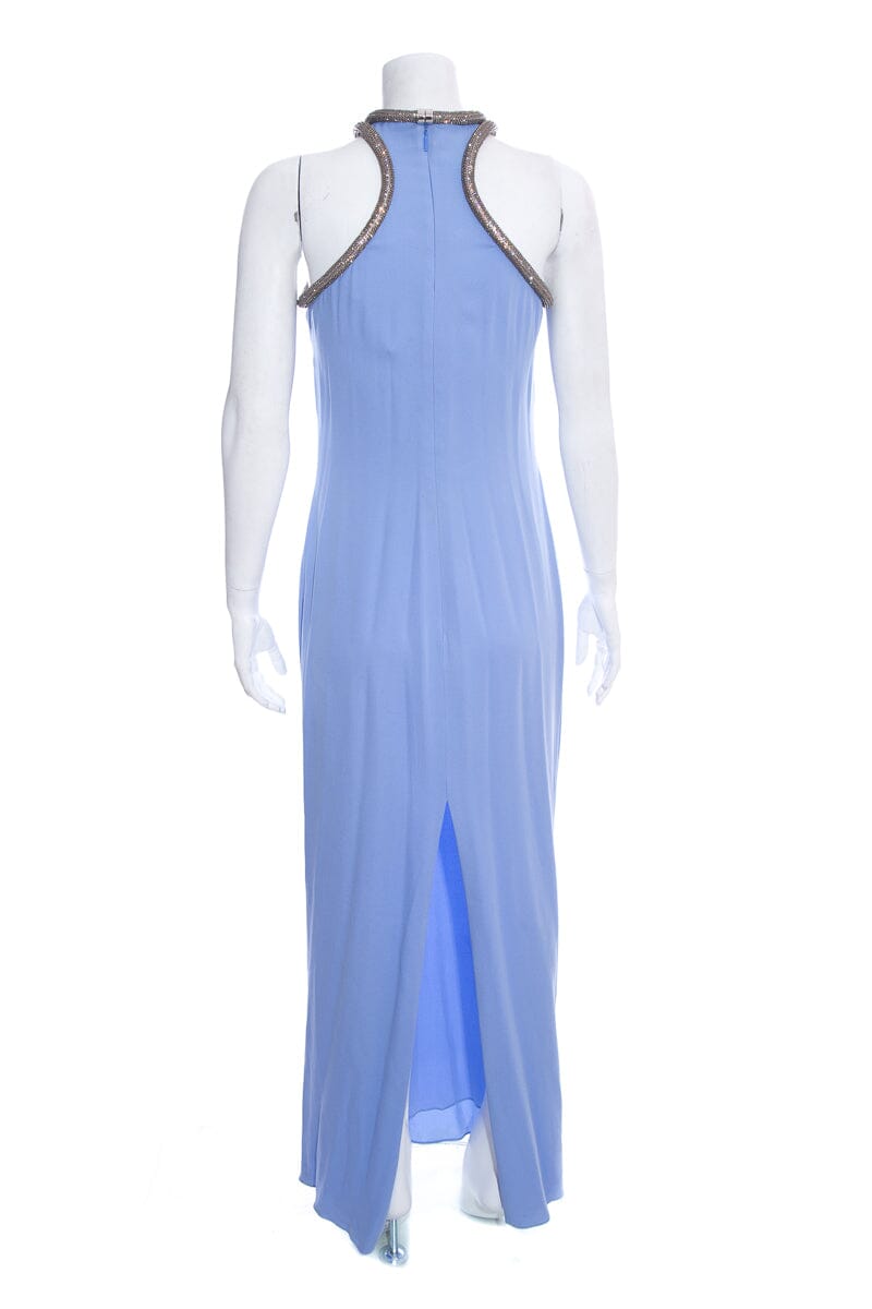 Gucci Perrywinkle Long Crystal Detail Gown SZ 40