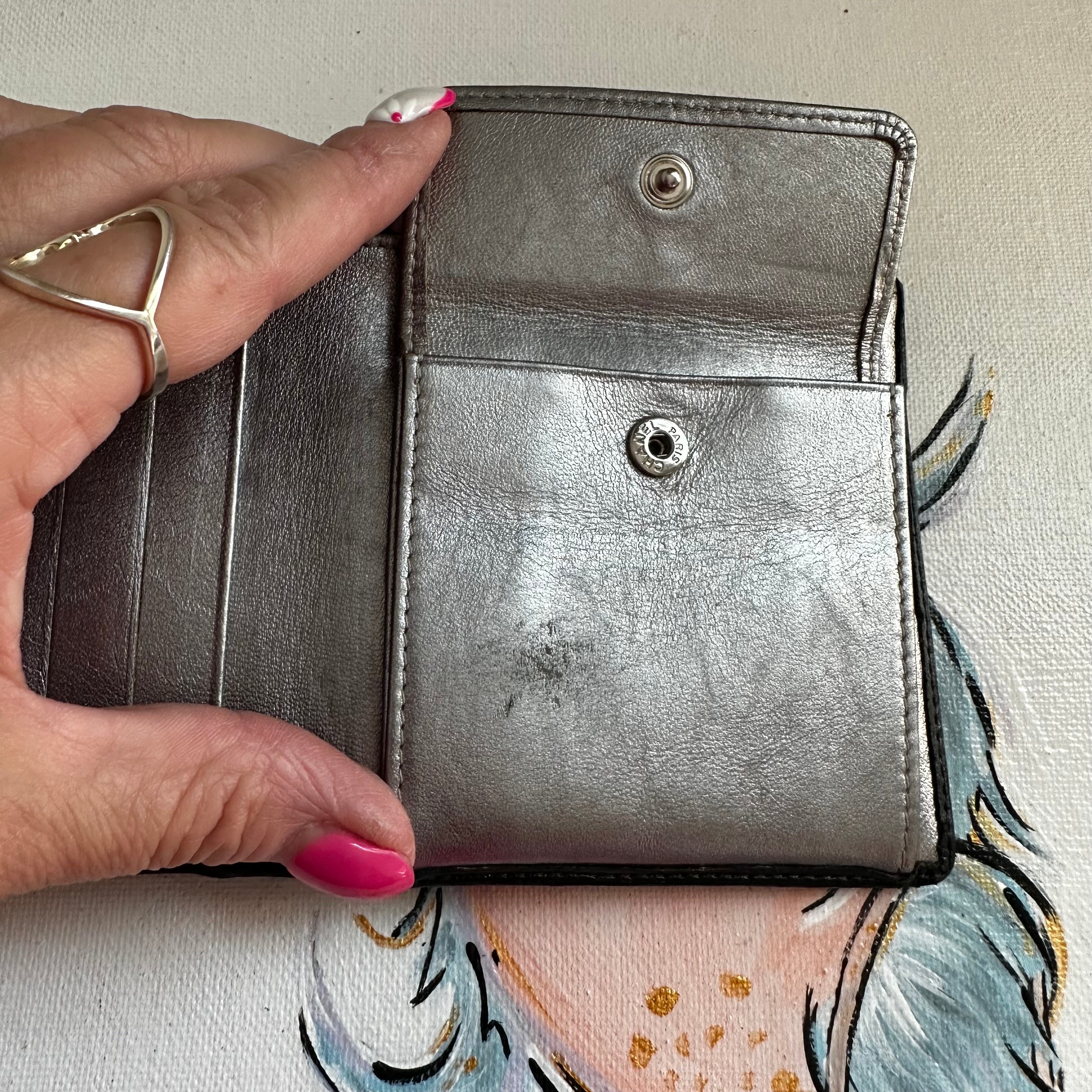 The Junco Bifold Wallet - Vintage Chanel Lambskin in Black