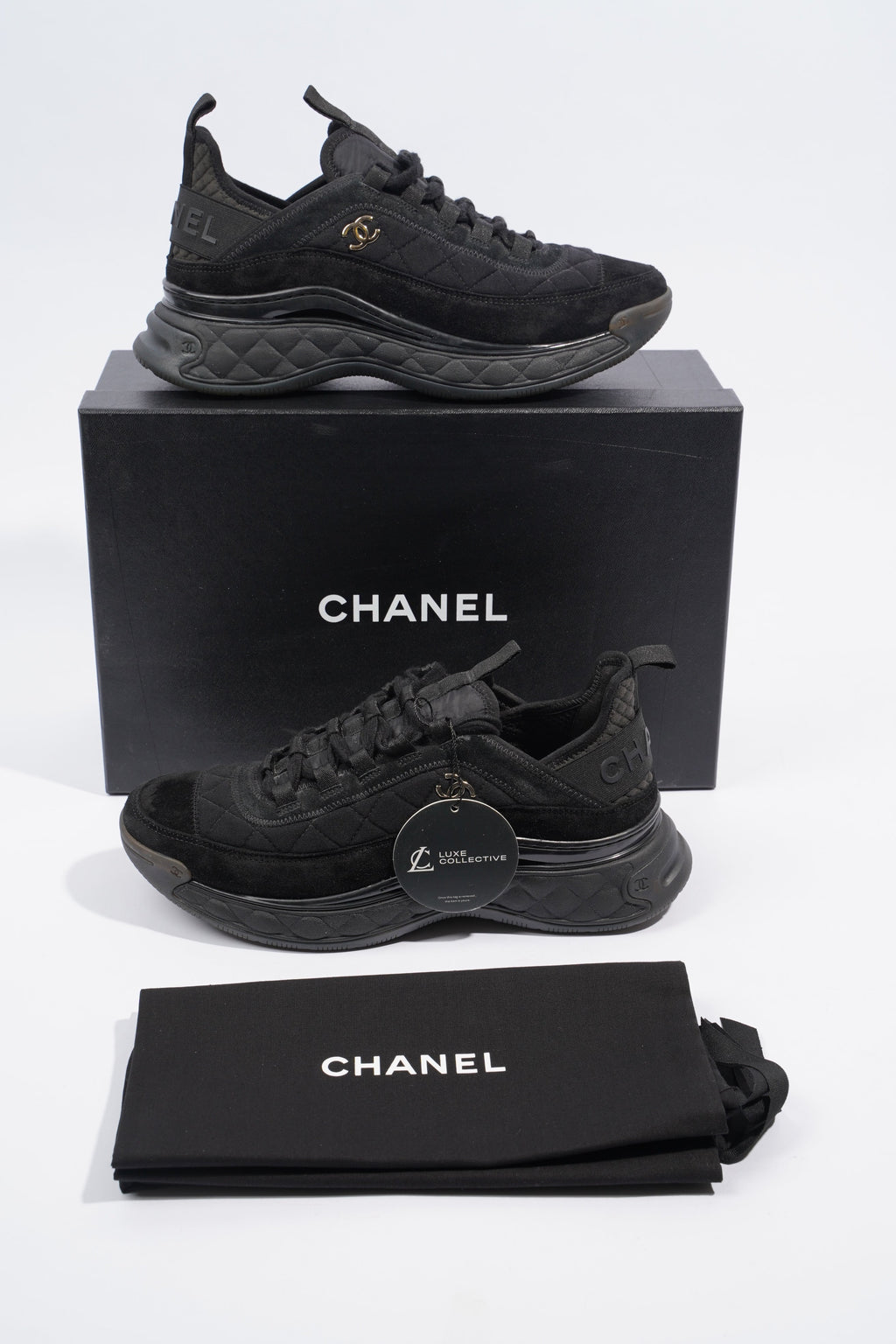 Chanel CC Logo Sneaker Black Canvas EU 39 UK 6