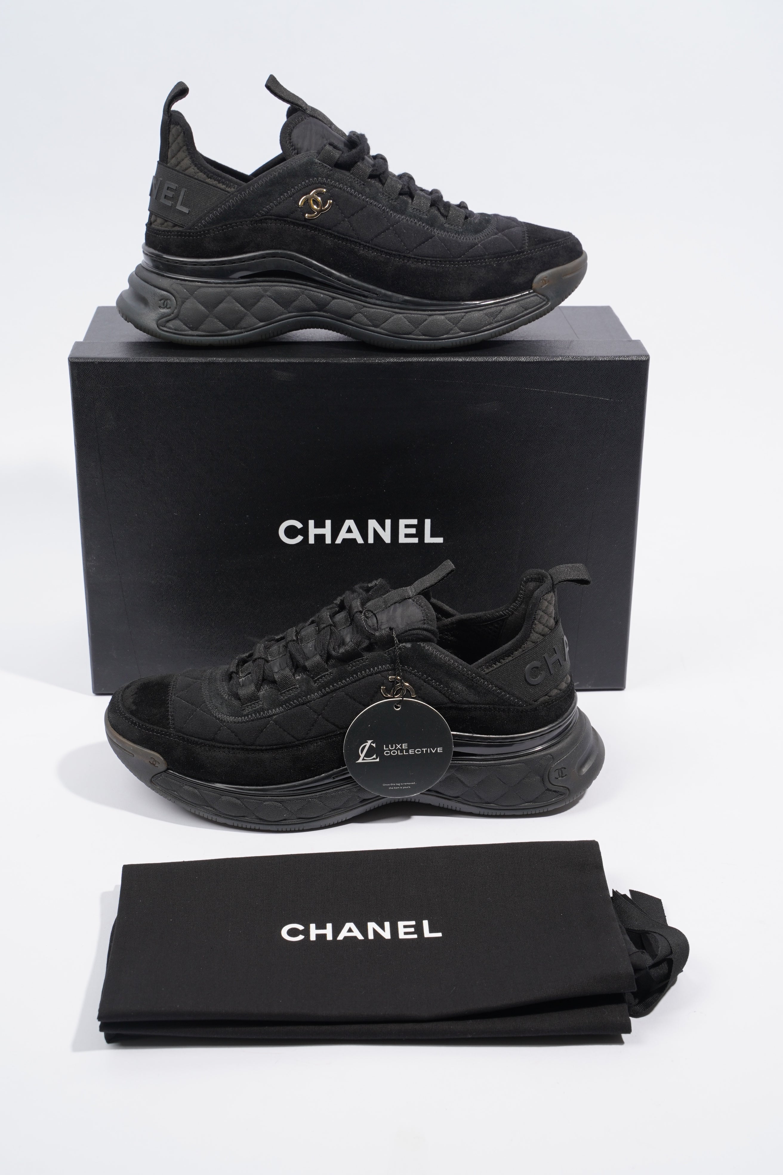 Chanel CC Logo Sneaker Black Canvas EU 39 UK 6