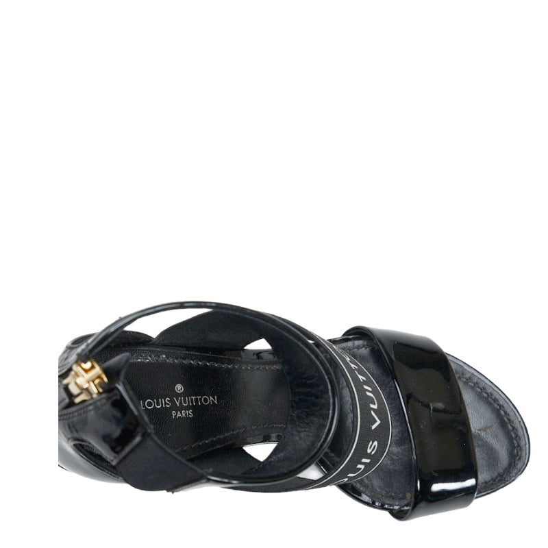 Louis Vuitton Louis Vuitton Sandals Patent Laser/Nylon Black