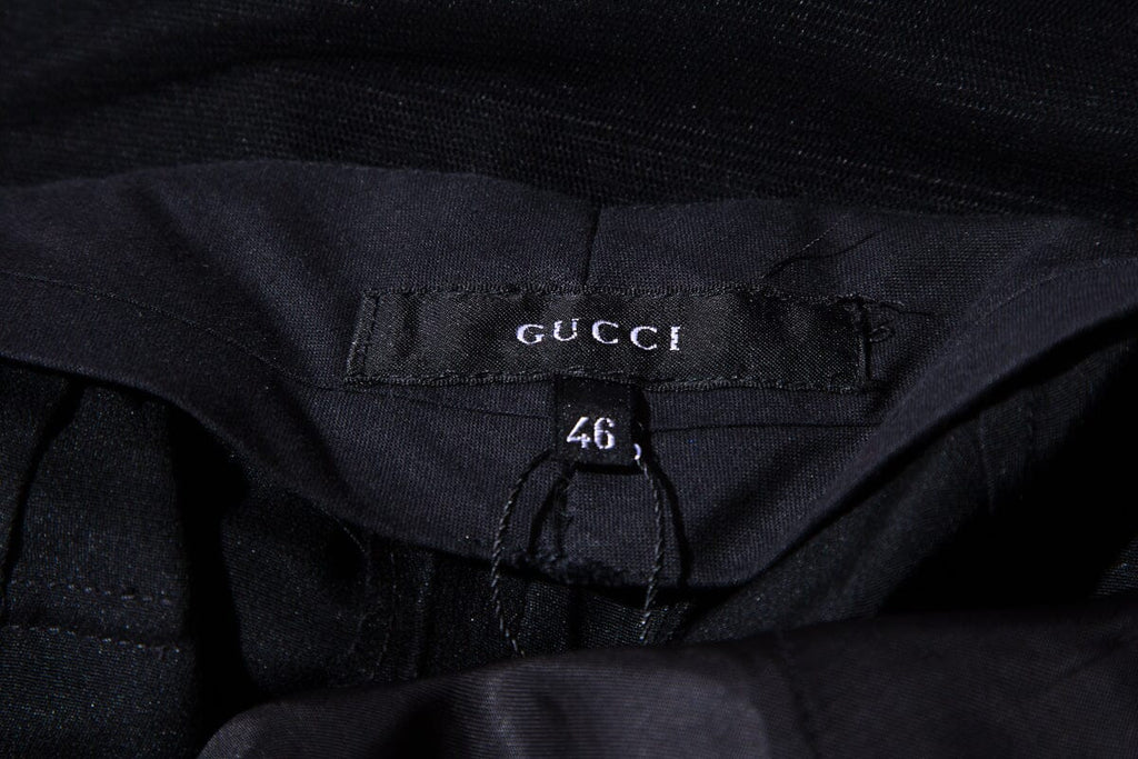 Gucci Black Mesh Overlay Midi Skirt SZ 46