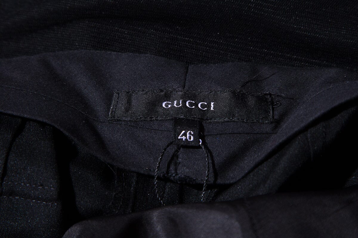 Gucci Black Mesh Overlay Midi Skirt SZ 46
