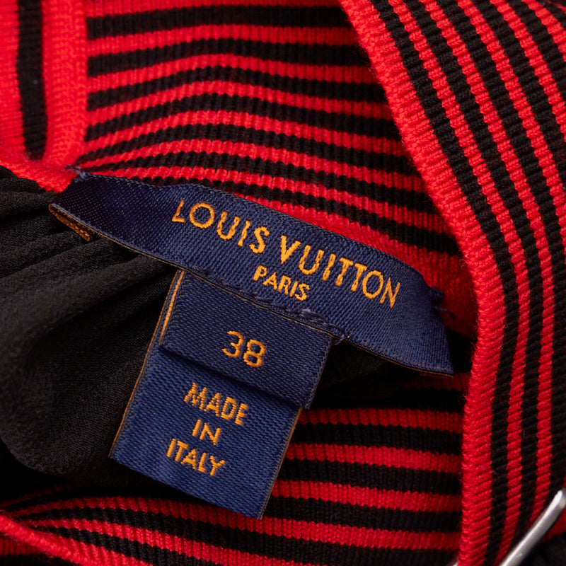 Louis Vuitton Border One Piece Size: 34 Black Red Blue Silk  Louis Vuitton