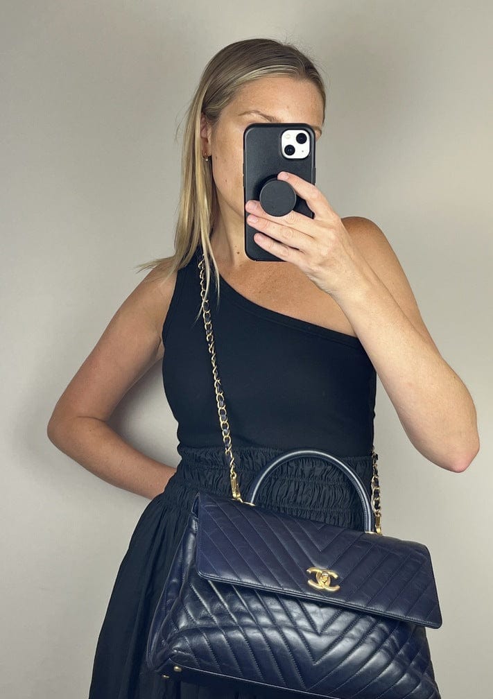 Chanel Chevron Quilted Coco Bag