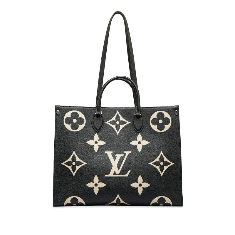 Louis Vuitton Monogram Implant Onzagor GM Handbag Shoulder Bag 2WAY M45945 Black Ivory Leather  Louis Vuitton