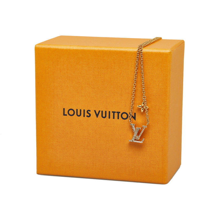Louis Vuitton LV Logo Necklace M00596 Gold Ladies