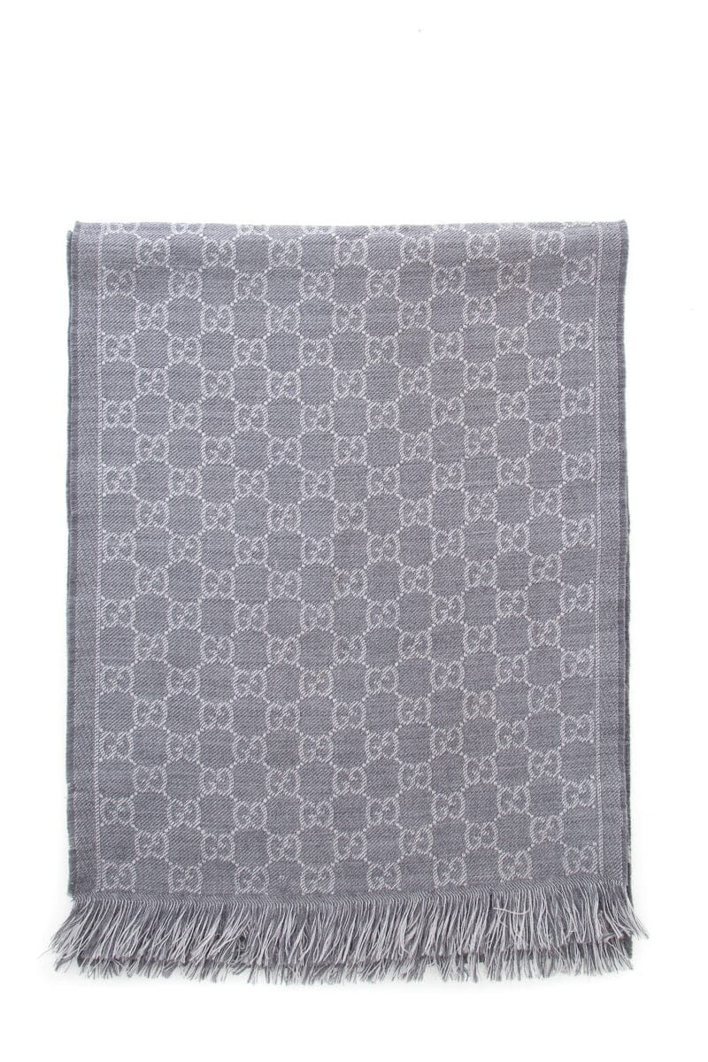 Gucci Grey Monogram Large Scarf