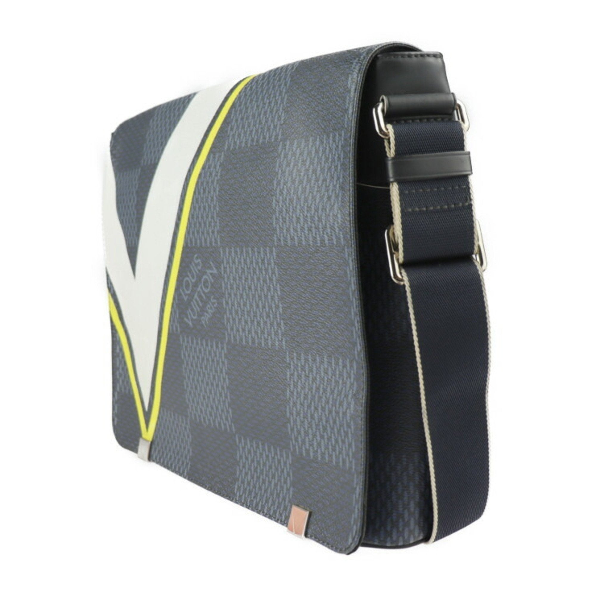 Louis Vuitton Navy Leather District shopper bag