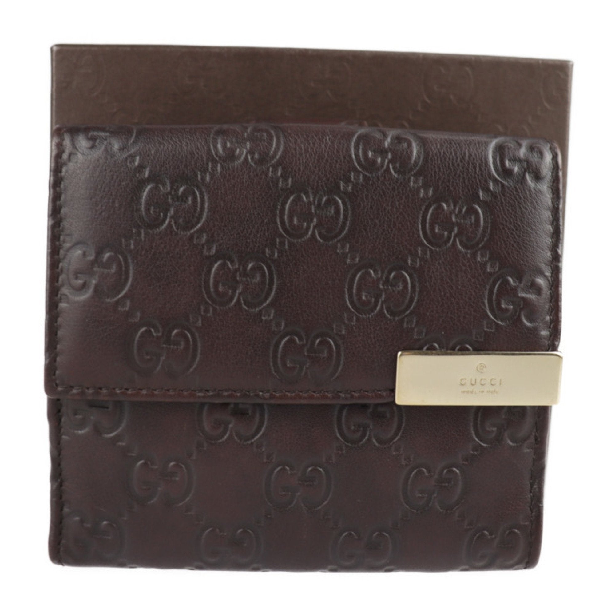 Gucci Brown Leather Guccissima wallet accessories