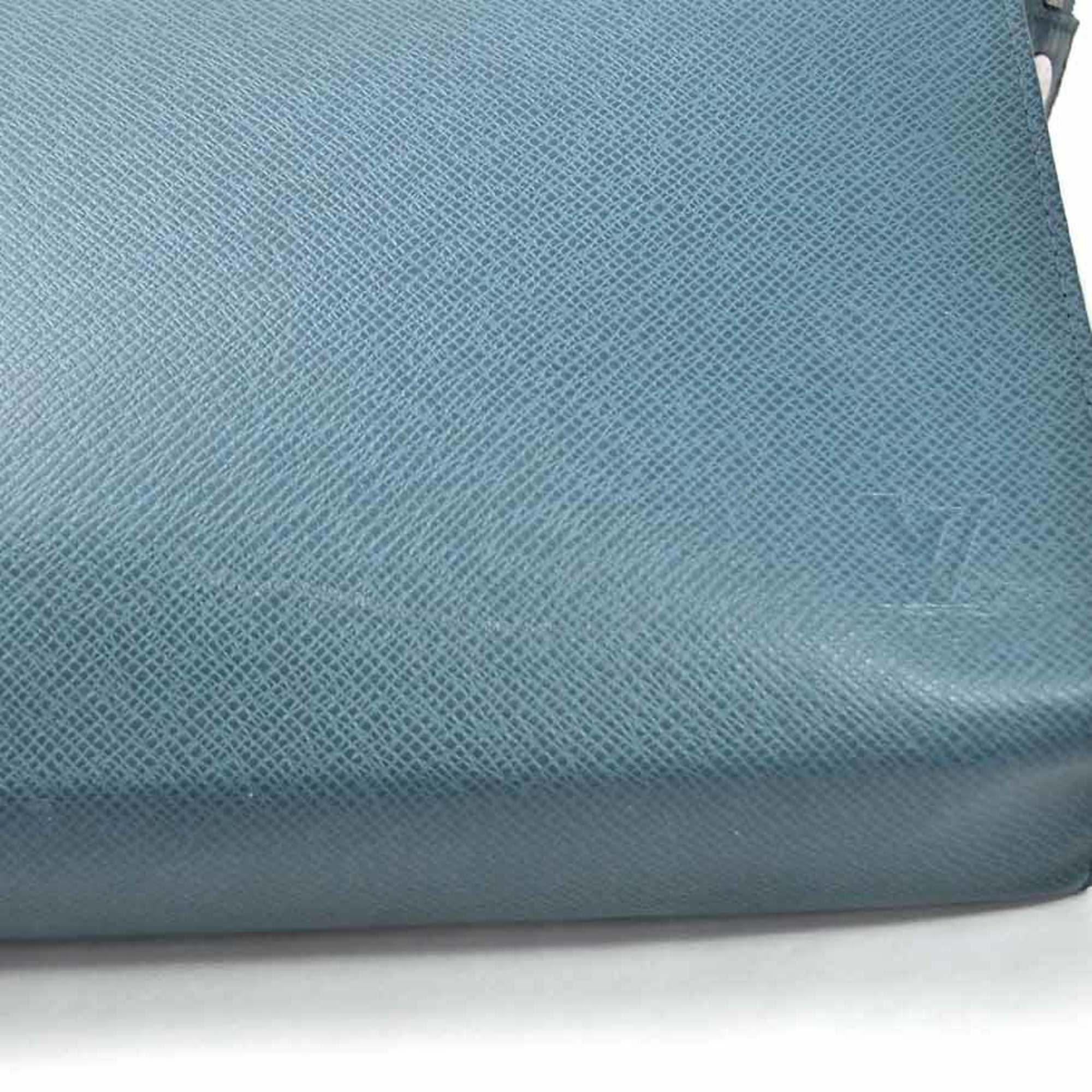 Louis Vuitton Blue Leather Pochette voyage clutch bag