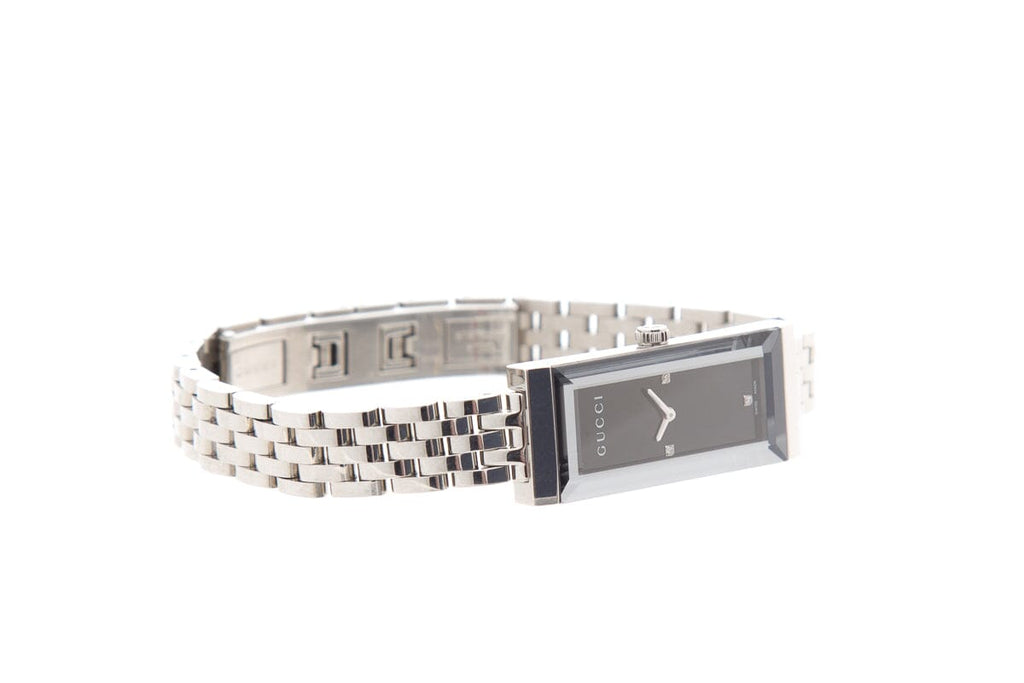 Gucci Silver G-Frame Diamond Dial Watch