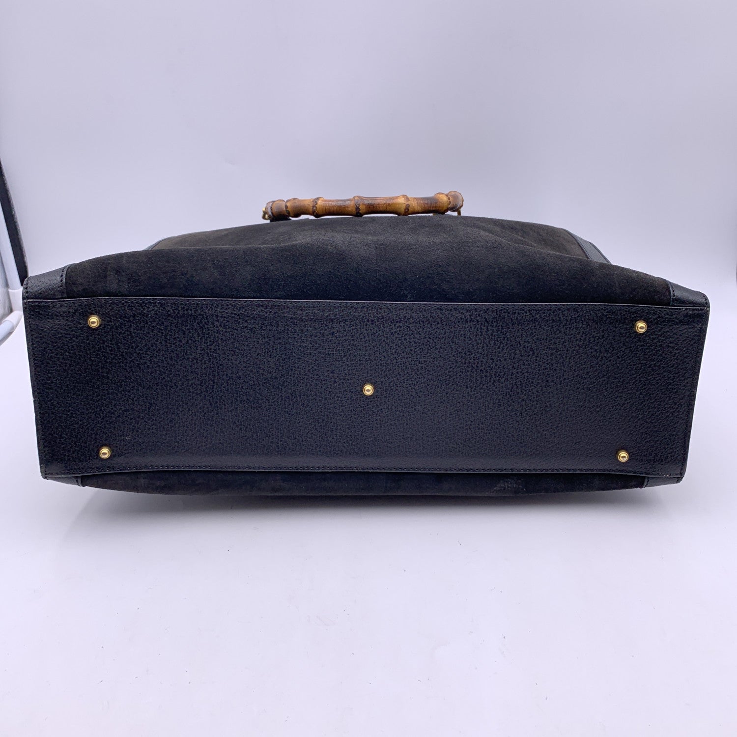 Gucci Vintage Black Suede Leather Princess Diana Maxi XL Tote Bag