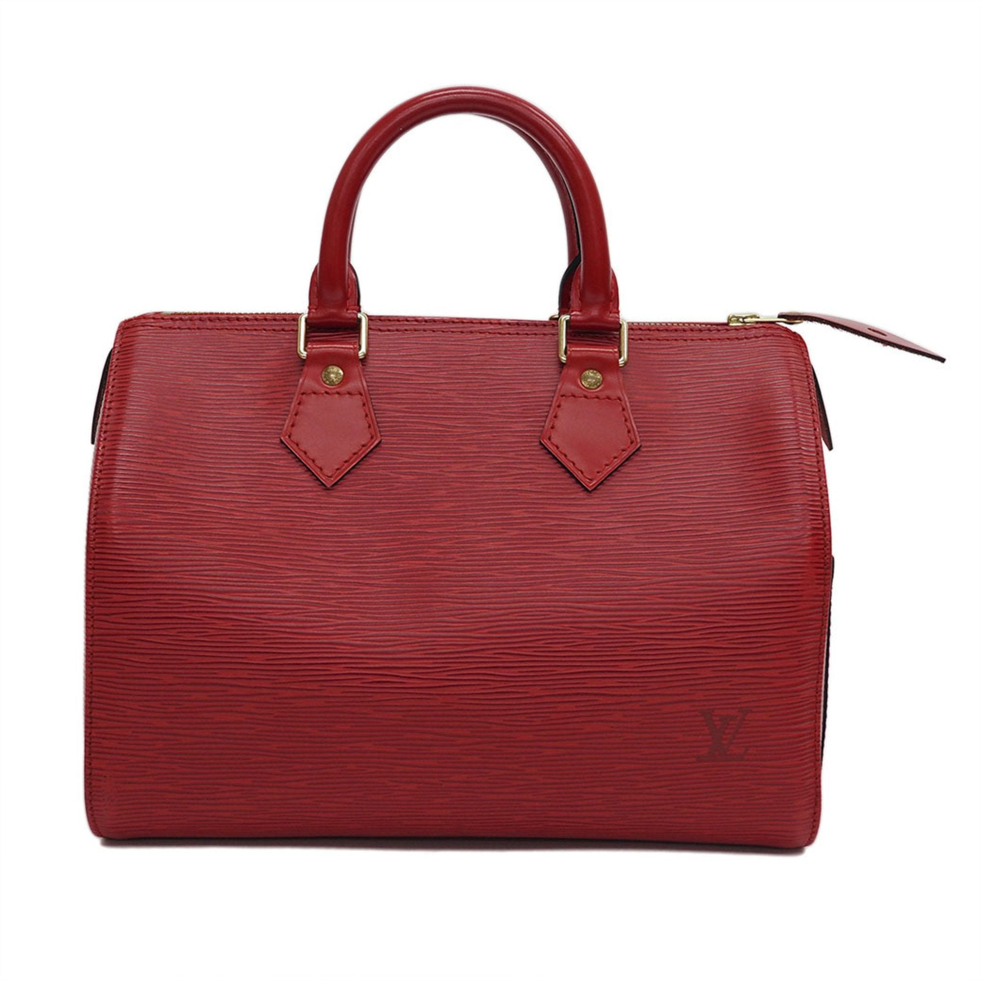 Louis Vuitton Red Leather Speedy 30 handbag bag