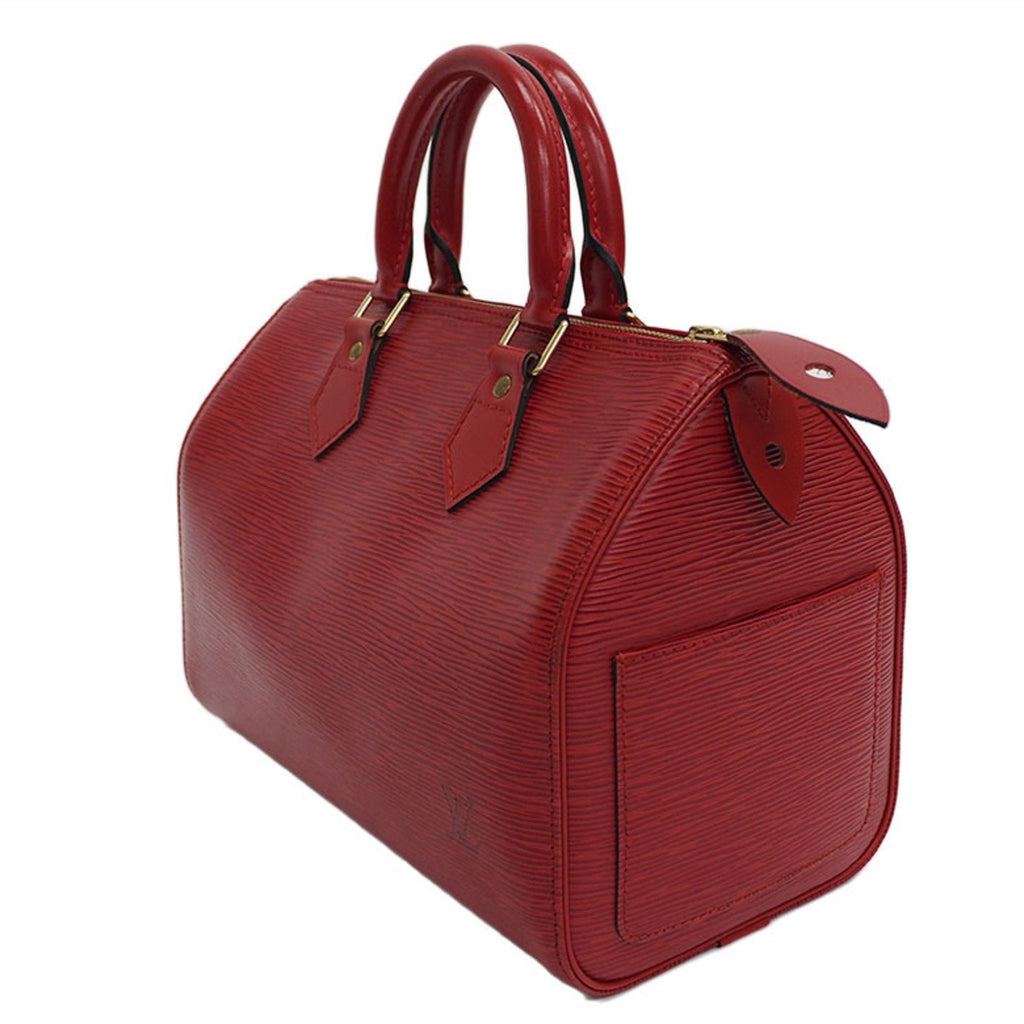 Louis Vuitton Red Leather Speedy 30 handbag bag