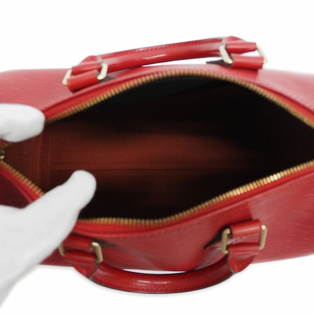 Louis Vuitton Red Leather Speedy 30 handbag bag