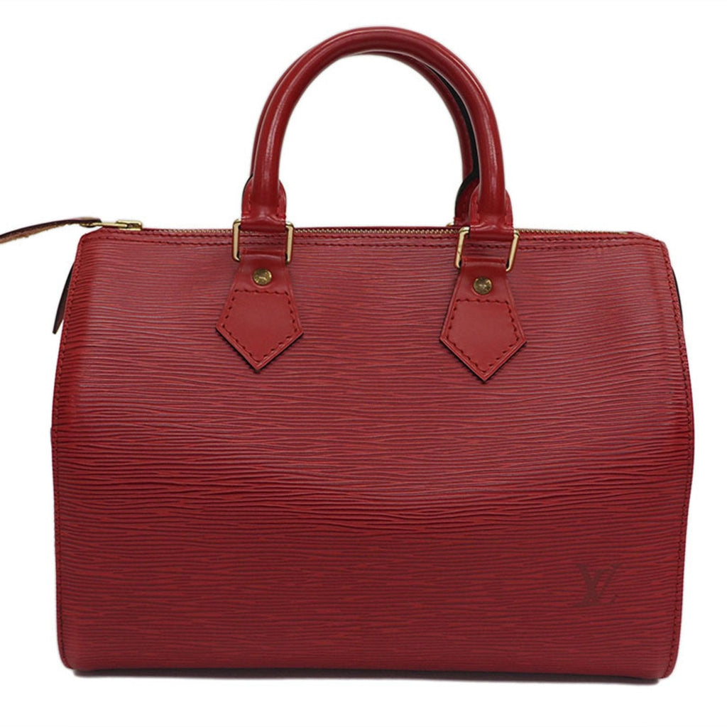 Louis Vuitton Red Leather Speedy 30 handbag bag