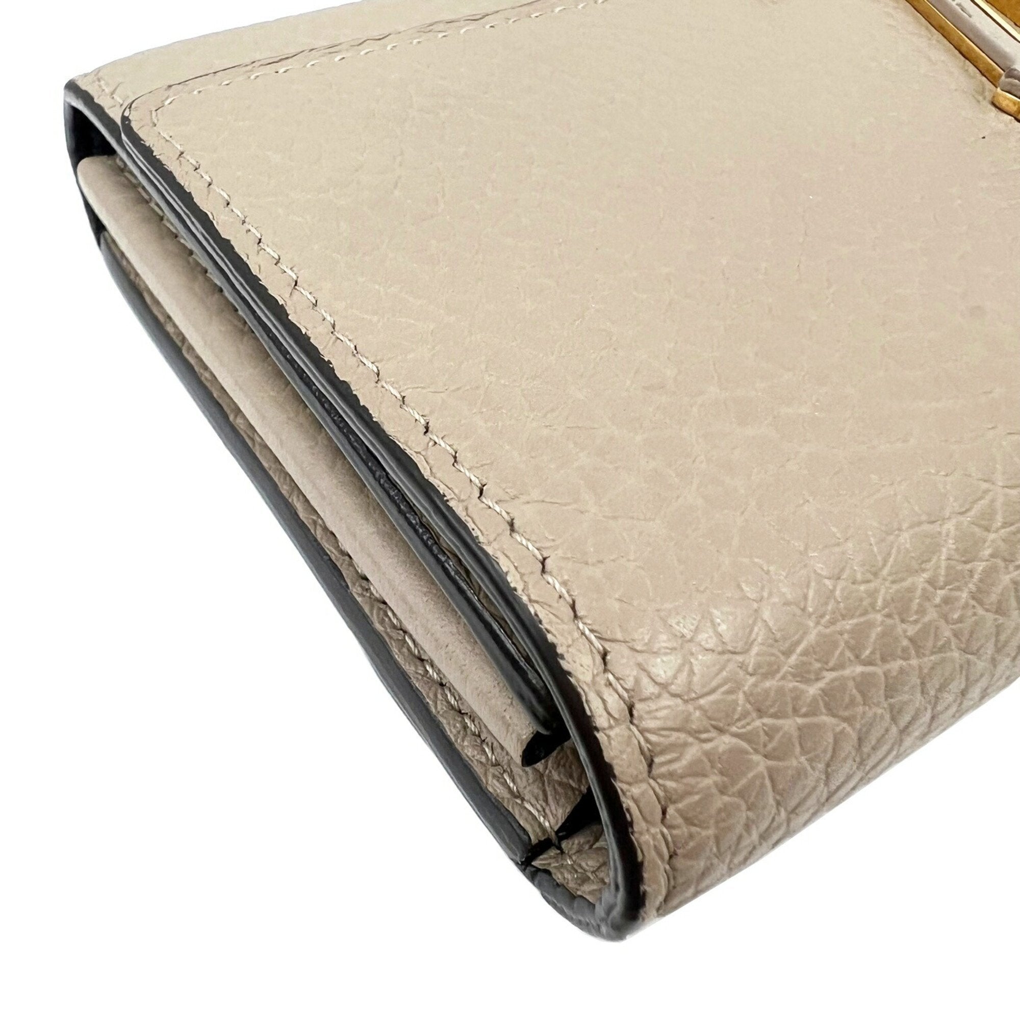 Louis Vuitton Beige Leather Portefeuille capucines wallet accessories