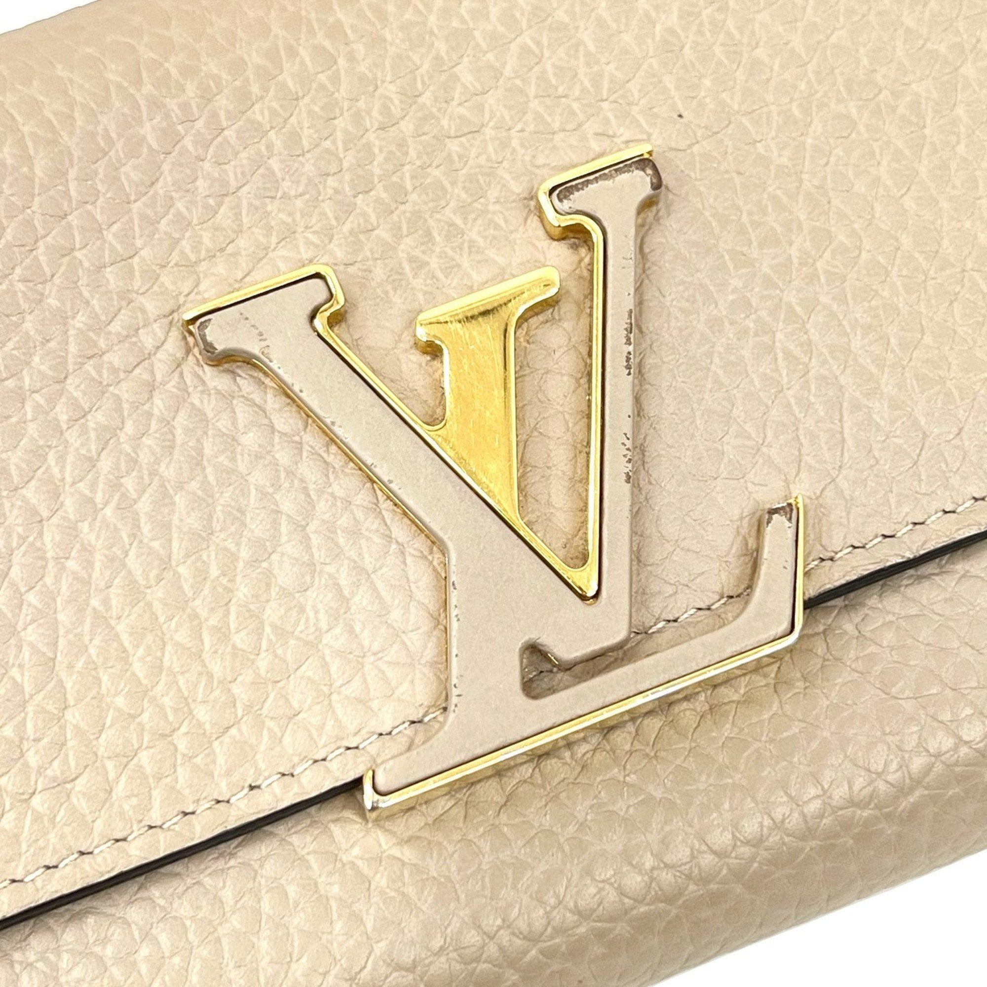 Louis Vuitton Beige Leather Portefeuille capucines wallet accessories