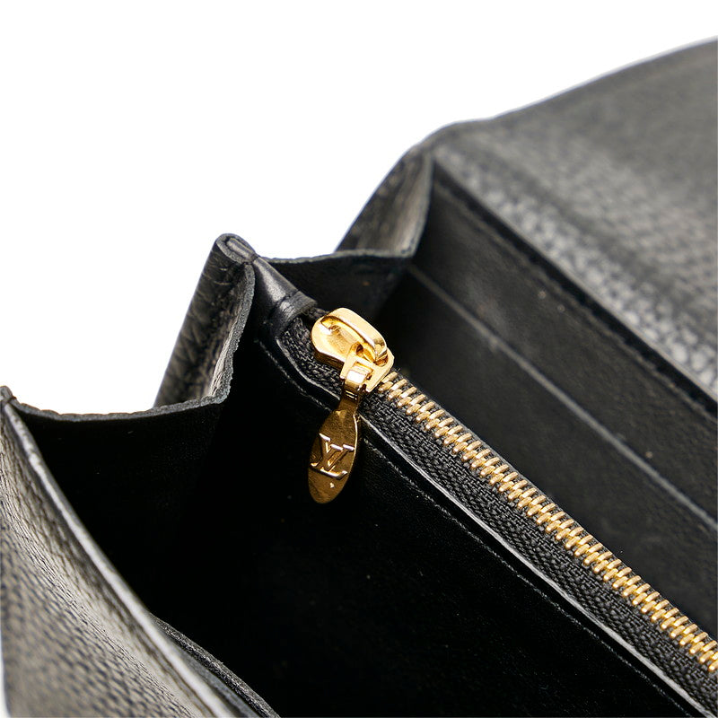 Louis Vuitton Louis Vuitton N90129 Long Wallet Leather/Pison Noir Black