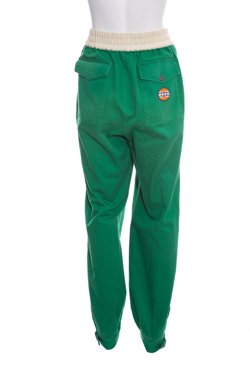 Gucci Green Canvas Jogger Pants SZ 46