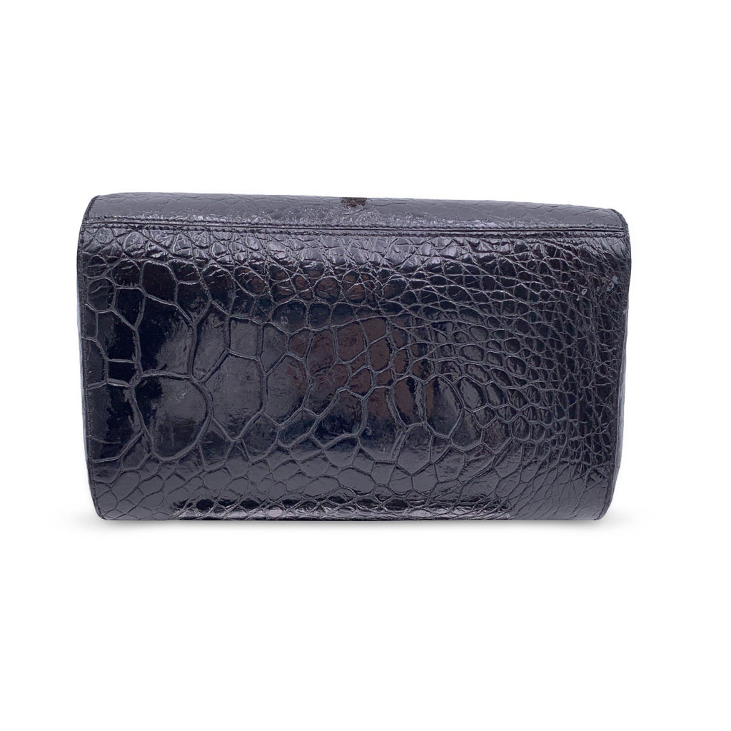Giorgio Gucci Vintage Black Leather Clutch Bag Handbag