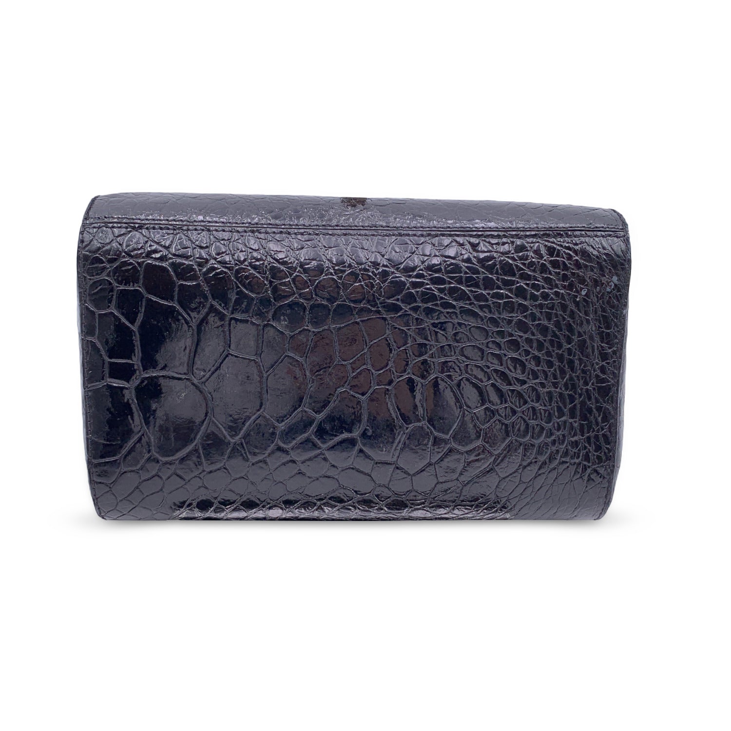 Giorgio Gucci Vintage Black Leather Clutch Bag Handbag