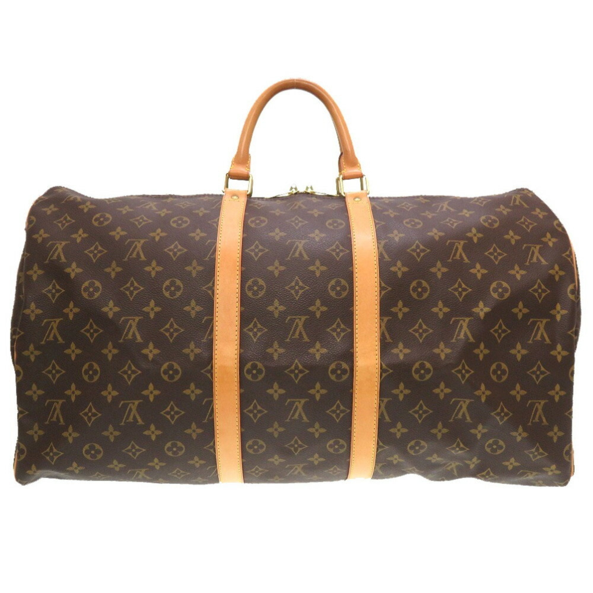 Louis Vuitton Brown Canvas Keepall 55 travel bag