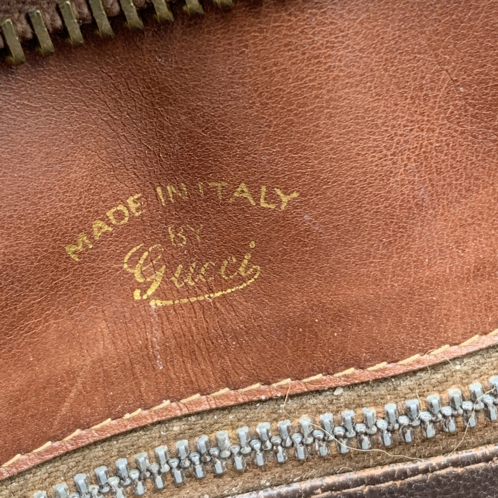 Gucci Vintage Brown Suede Shoulder Bag with Chain Strap