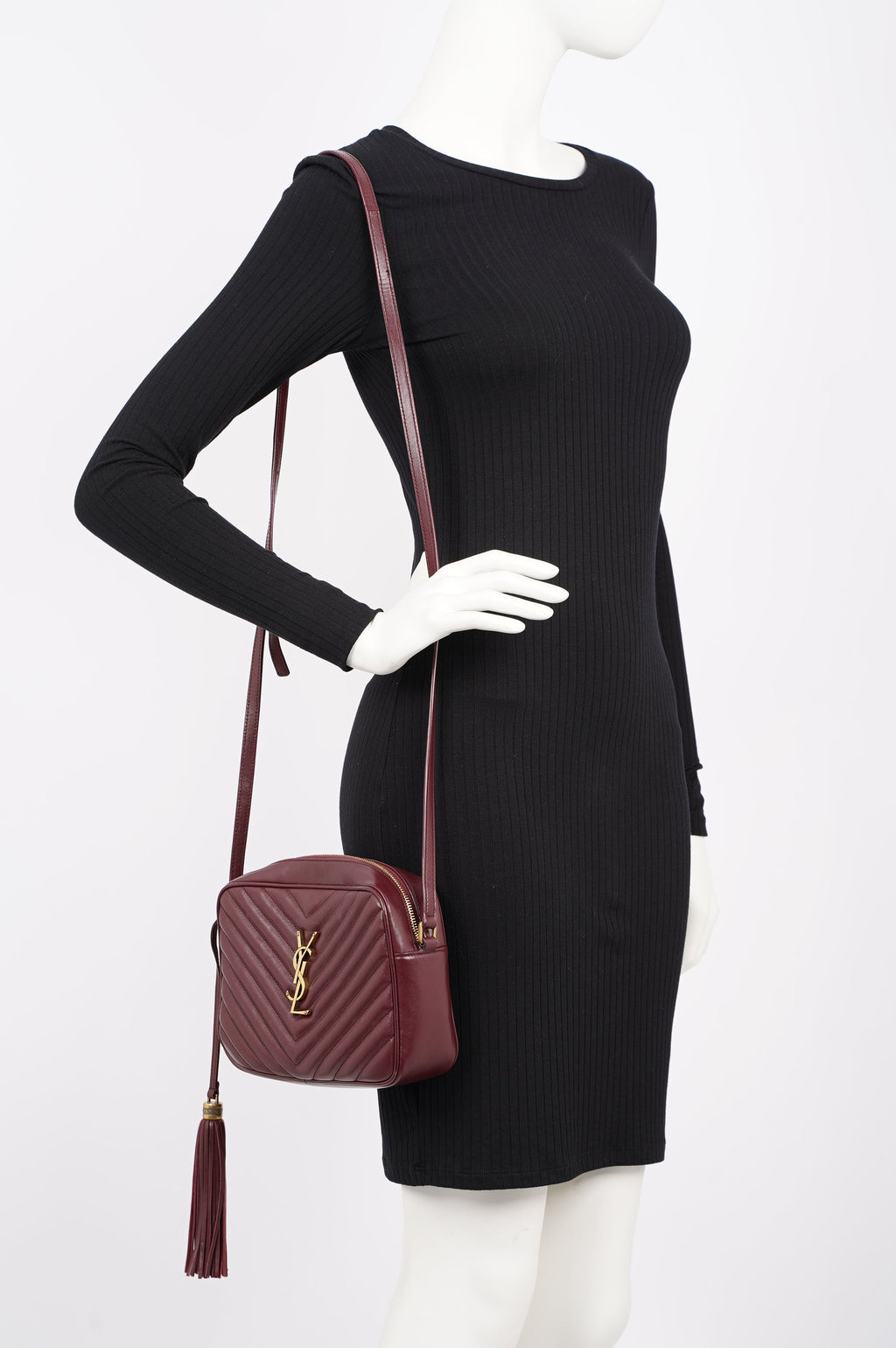 Saint Laurent Womens Lou Camera Bag Burgundy