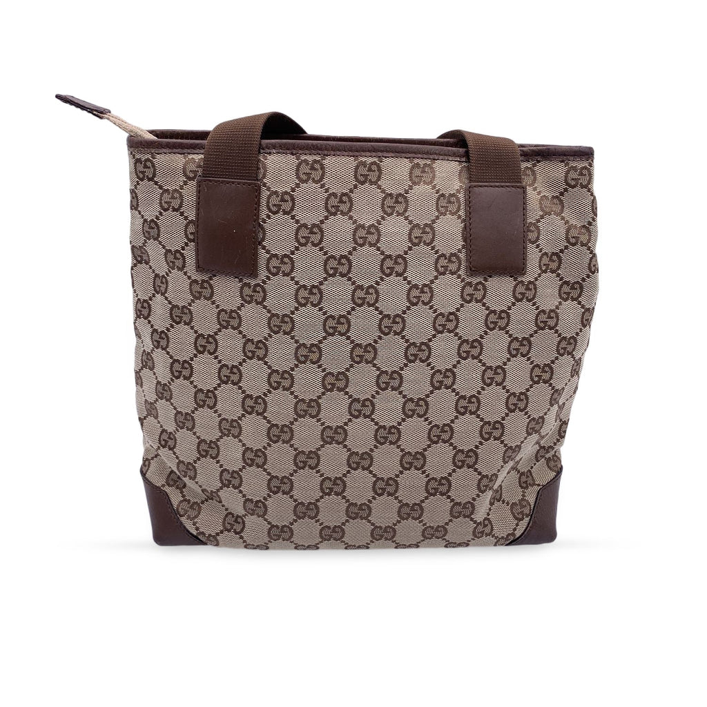 Gucci Vintage Brown Monogram Canvas Front Pocket Tote Bag
