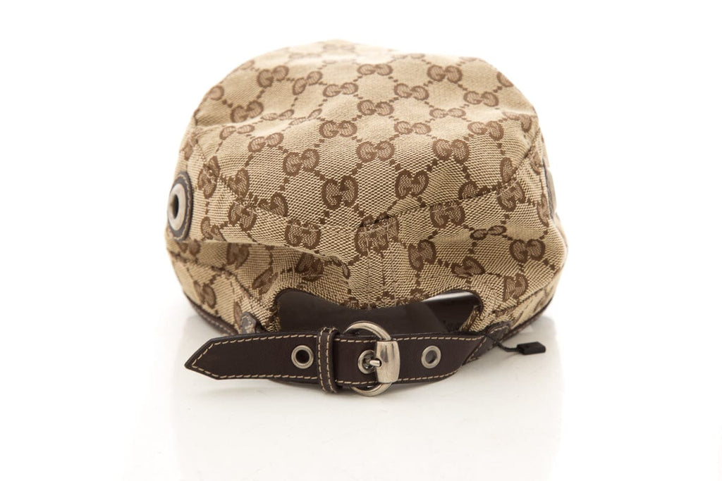 Gucci Brown Monogram Army Style Baseball Cap SZ S