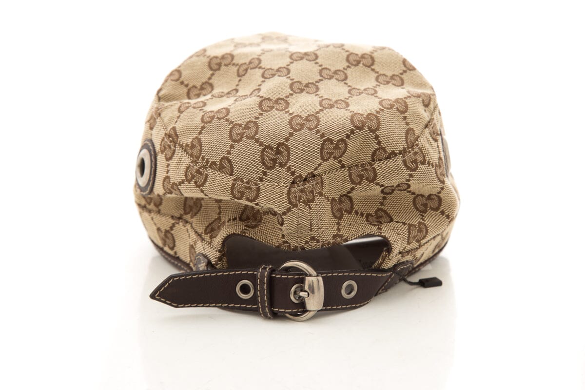 Gucci Brown Monogram Army Style Baseball Cap SZ S