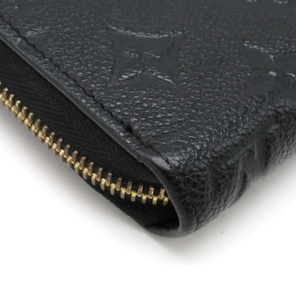 Louis Vuitton Monogram Emplant Zippie Wallet Round Fassner Long Wallet Leather Noir Black M61864