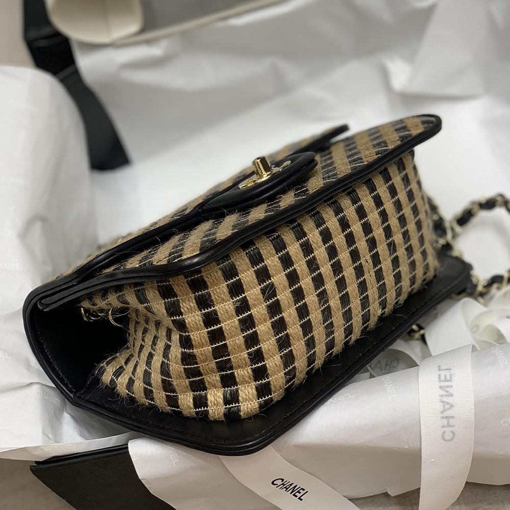 Chanel Raffi Jute striped Flap Bag