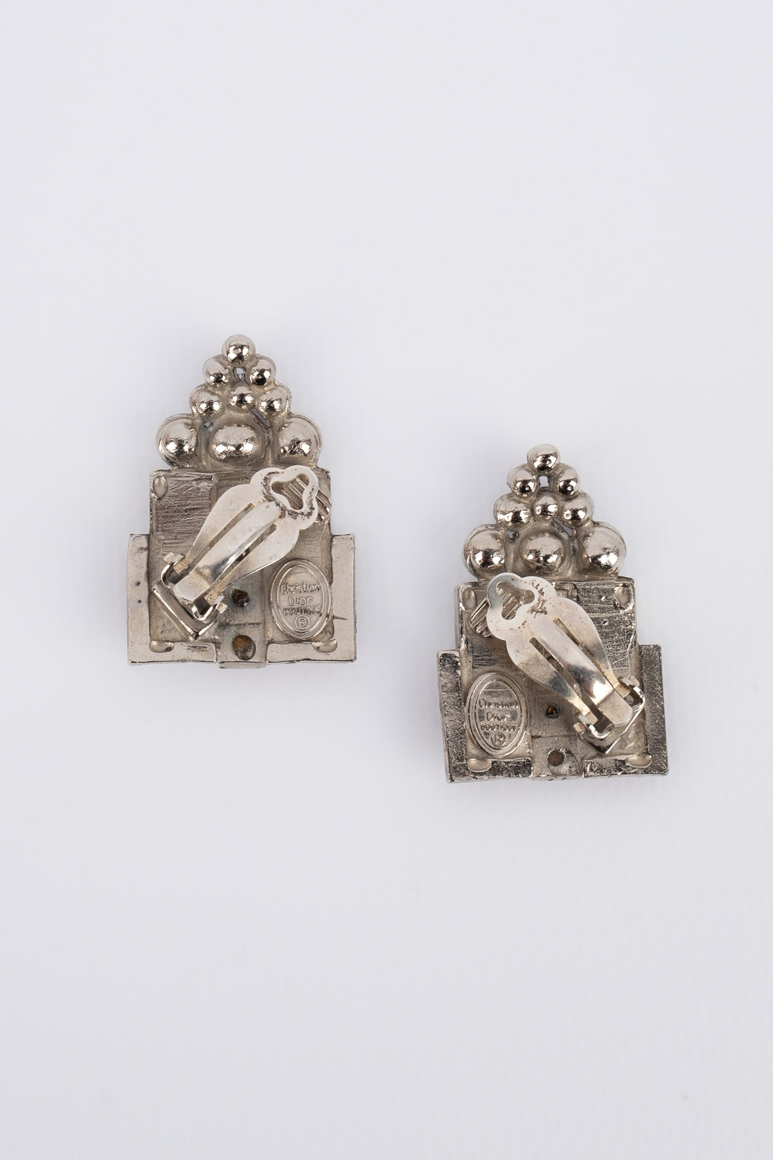 Boucles d'oreilles argentées Dior
