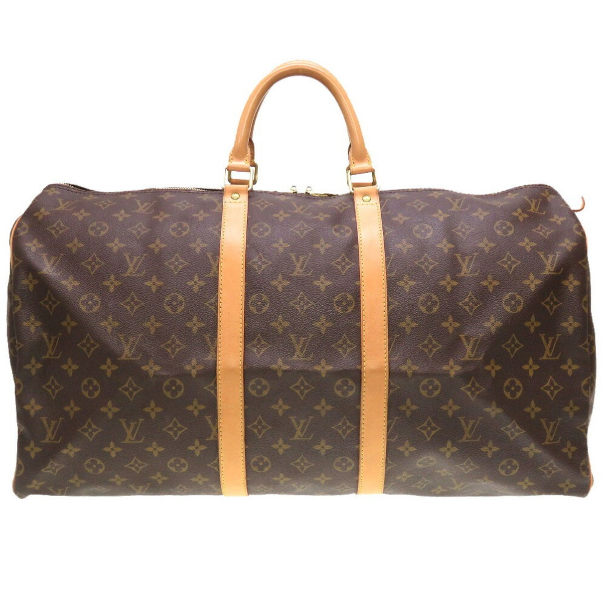 Louis Vuitton Brown Canvas Keepall 55 travel bag