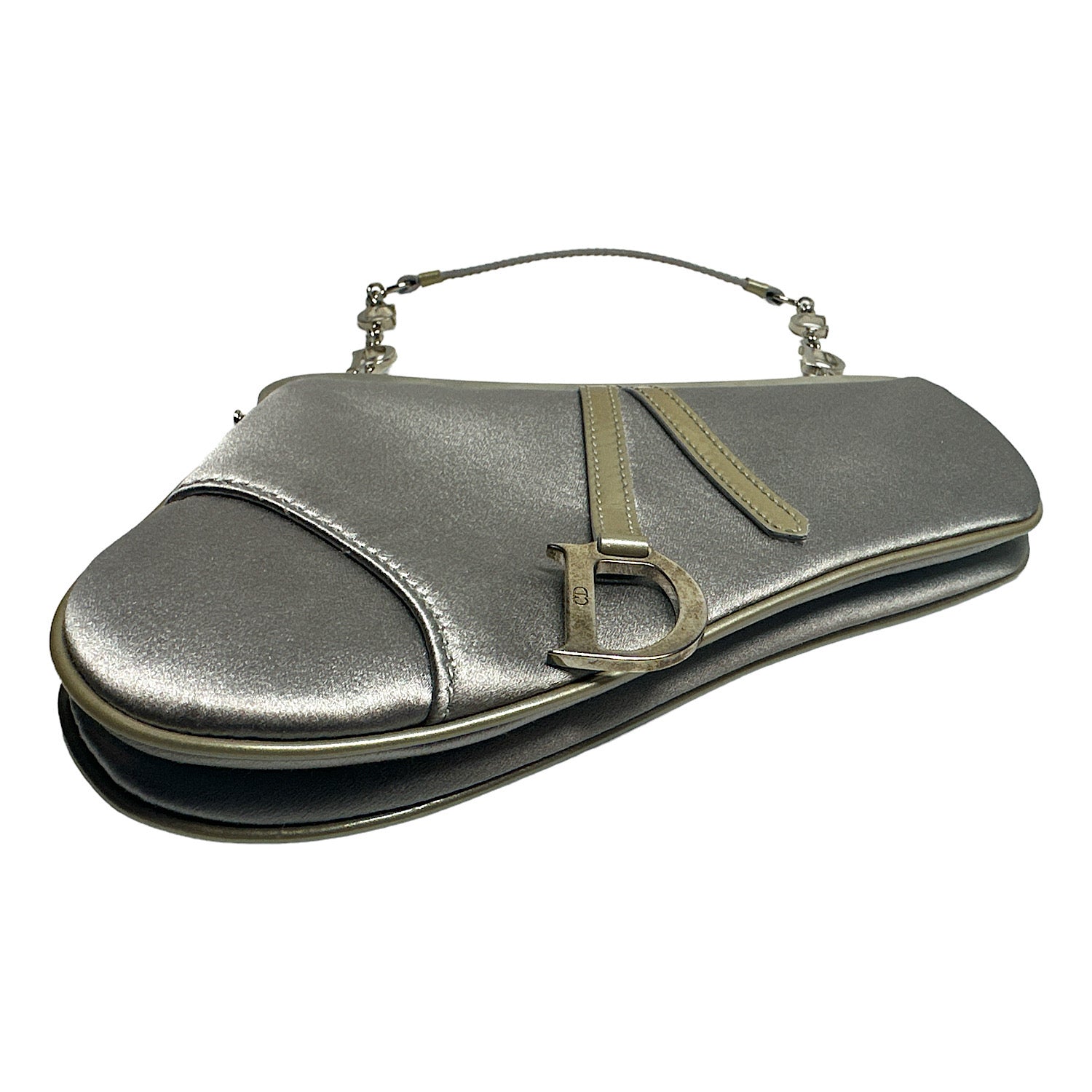 CHRISTIAN DIOR Vintage Mini Satin Saddle Bag