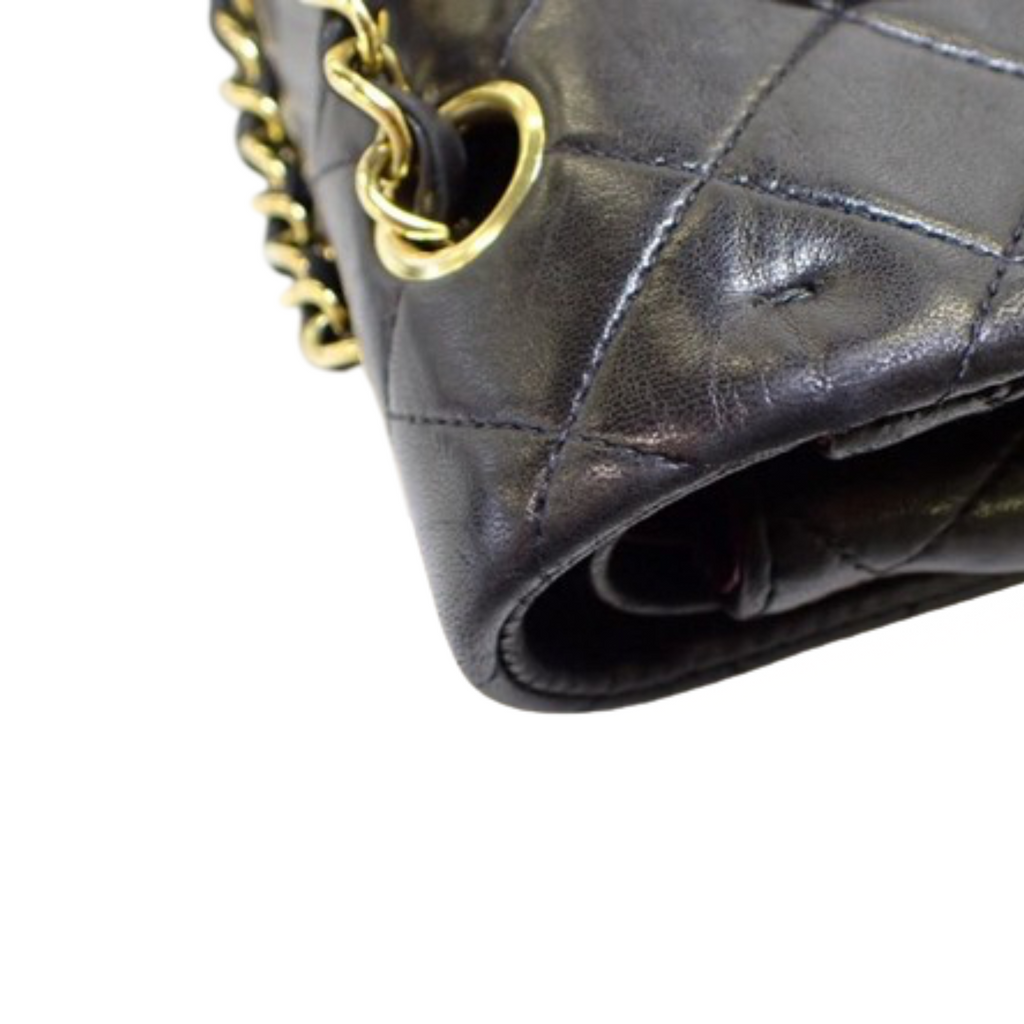 Chanel Black Leather Double flap shoulder bag
