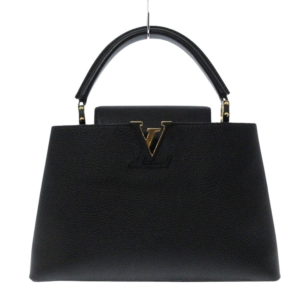 Louis Vuitton Black Leather Capucines handbag bag