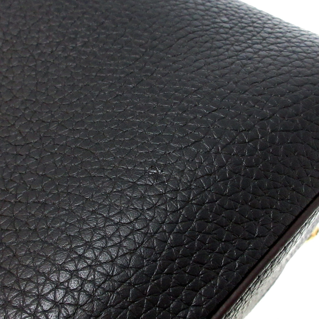 Louis Vuitton Black Leather Capucines handbag bag