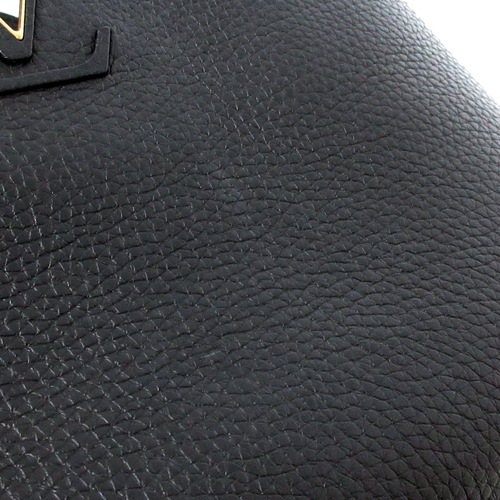 Louis Vuitton Black Leather Capucines handbag bag