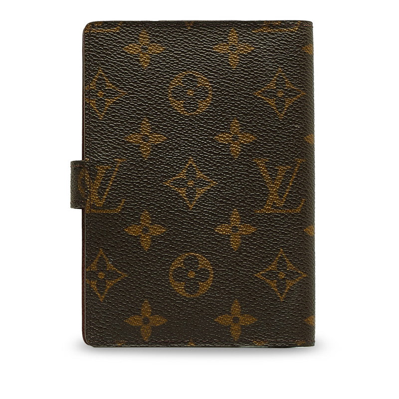 Louis Vuitton Monogram Agenda PM Handbook Cover R20005 Brown PVC Leather Lady Louis Vuitton