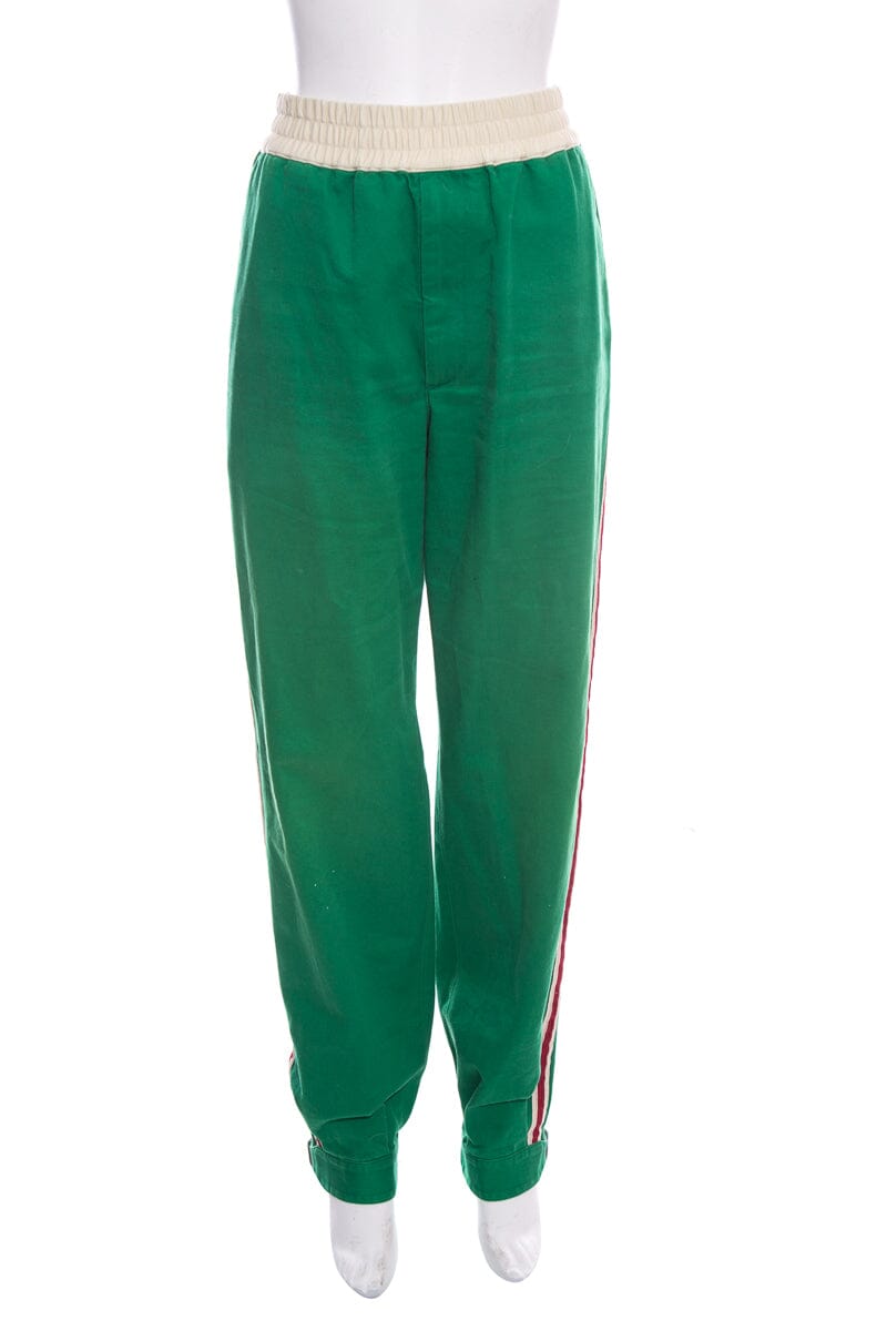 Gucci Green Canvas Jogger Pants SZ 46
